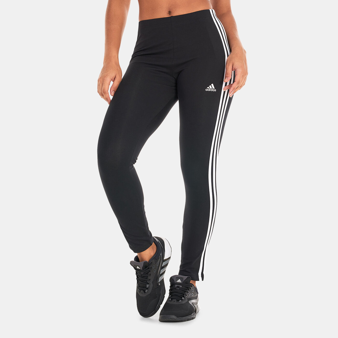 Women's Essentials 3-Stripes High-Waisted Single Jersey Leggings