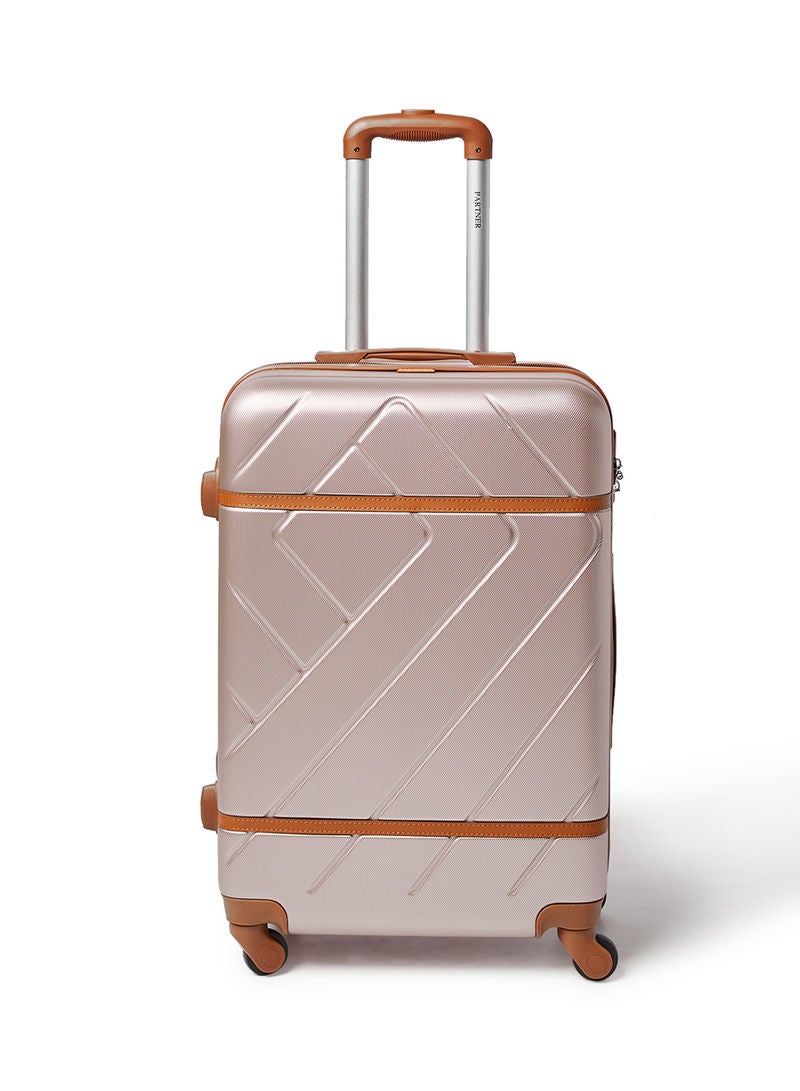 4 Piece Hardside Luggage Travel Trolley Bag Set Rose Gold