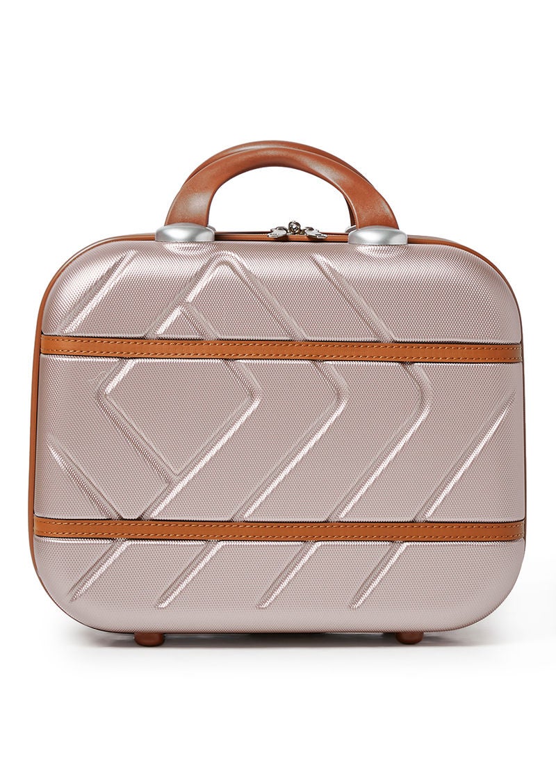 4 Piece Hardside Luggage Travel Trolley Bag Set Rose Gold