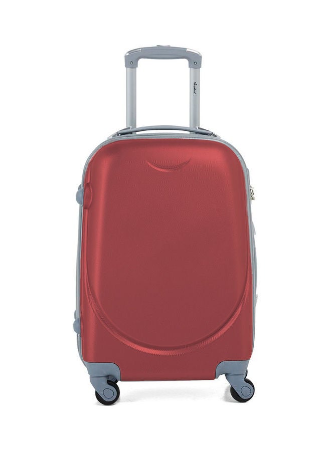 Hard Case Travel Bag Medium Checked Luggage Trolley ABS Lightweight Suitcase with 4 Spinner Wheels KH134 Burgundy