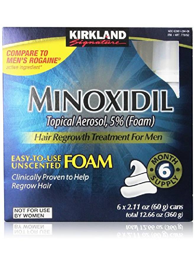 Minoxidil Foam For Men 12.66Oz (6X2.11Oz=12.66Oz)