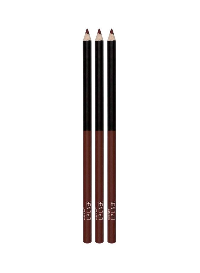 Pack Of 3 Color Icon Lip Liner 666 Brandy Wine