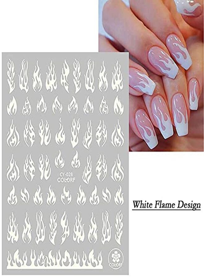 Luminous Nail Art Stickers, 6 Sheets Glow In The Dark 3D Nail Decals For Nail Art Butterfly Flowers Designer Stickers Self-Adhesive Nails Art