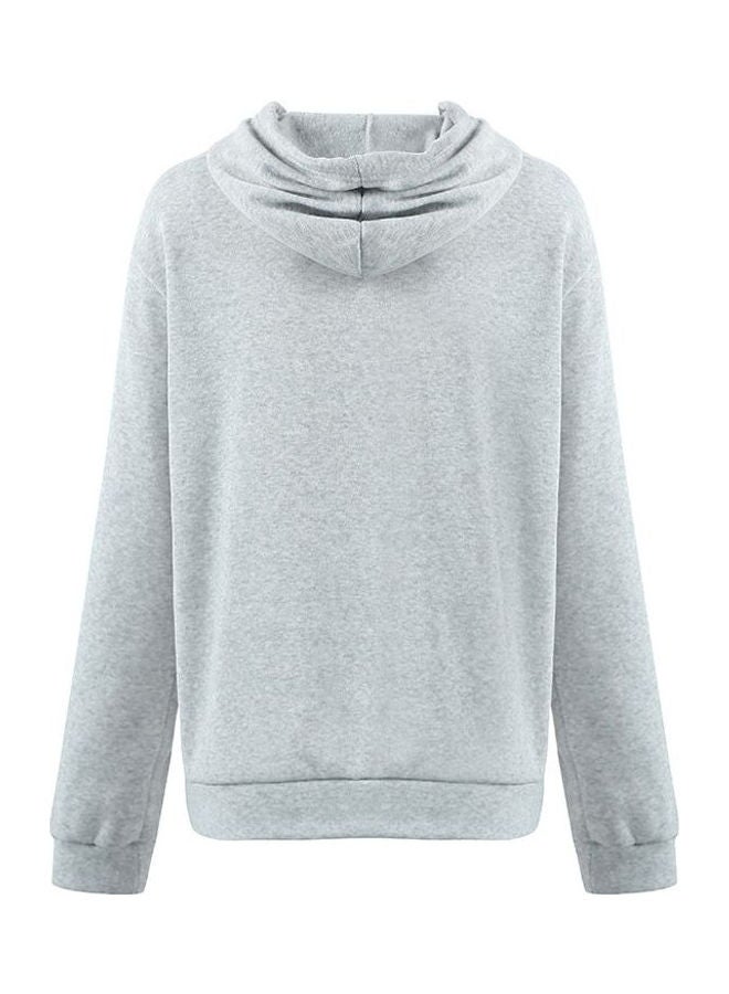 Fashionable Long Sleeve Pullover Grey