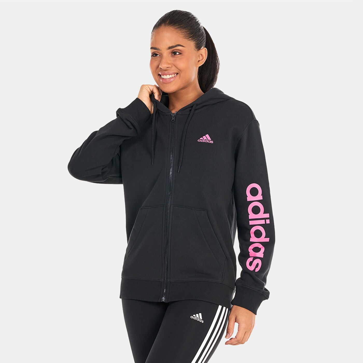 Women's Essentials Linear Full-Zip French Terry Hoodie