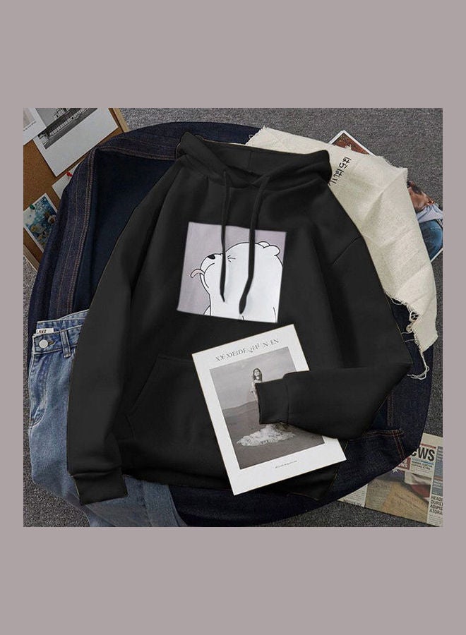 Cartoon Printed Sweatshirt Black