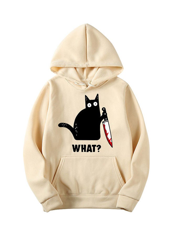 Printed Thicken Hoodie Khaki