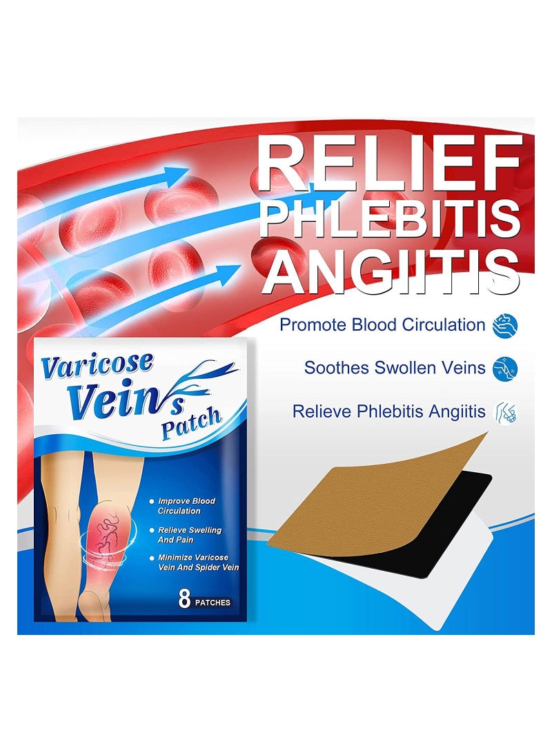 Varicose Veins Patches Dredge Vein Smoothing Varicose Veins Reduce Swelling Relieve Pain 24 Pcs