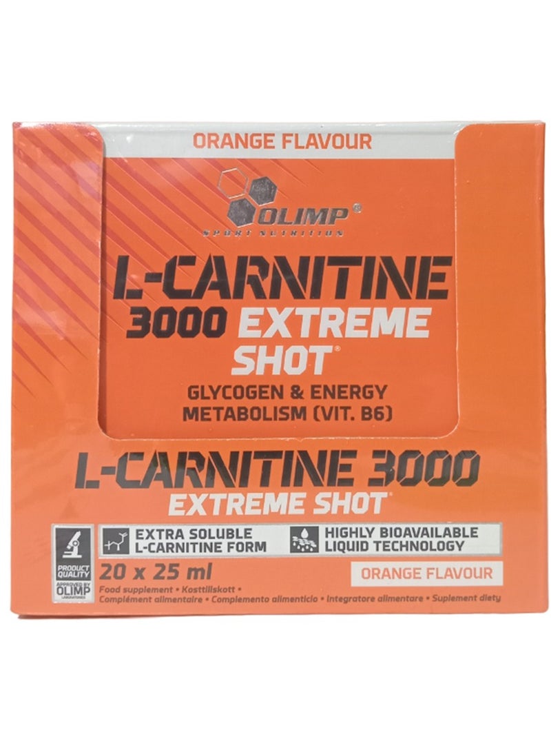 L-Carnitine 3000 Extreme Shot Orange 20 x 25ml