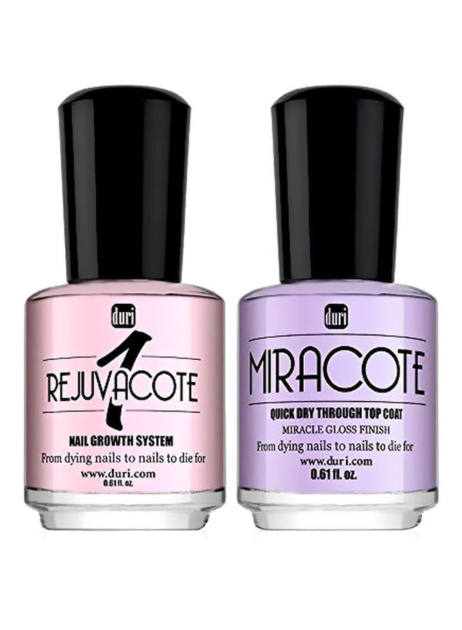 Pack Of 2 Rejuvacote And Miracote Nail Growth Set Clear