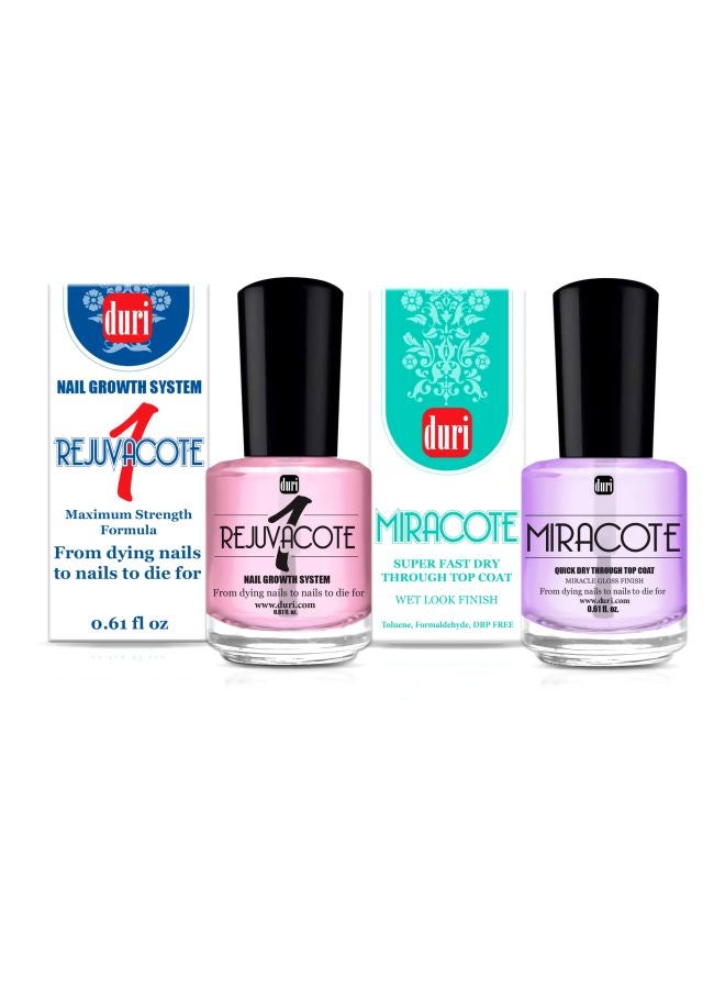 Pack Of 2 Rejuvacote And Miracote Nail Growth Set Clear