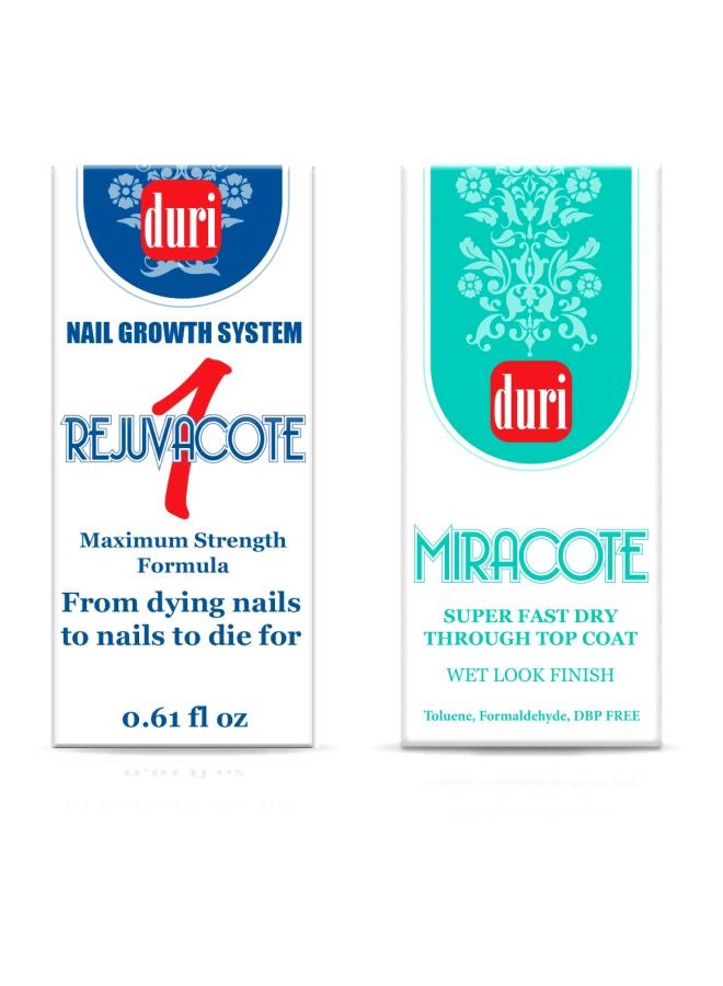 Pack Of 2 Rejuvacote And Miracote Nail Growth Set Clear