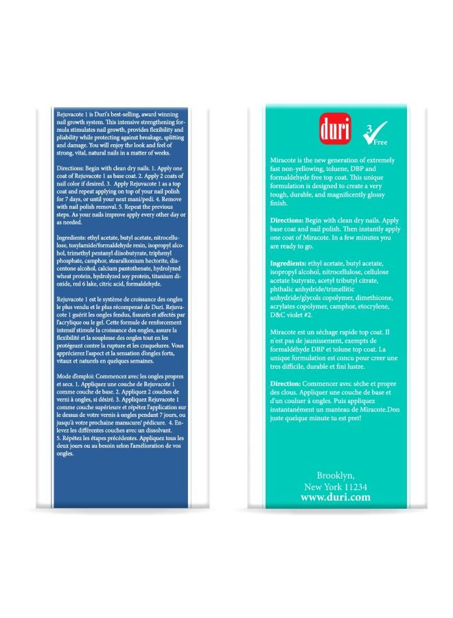 Pack Of 2 Rejuvacote And Miracote Nail Growth Set Clear