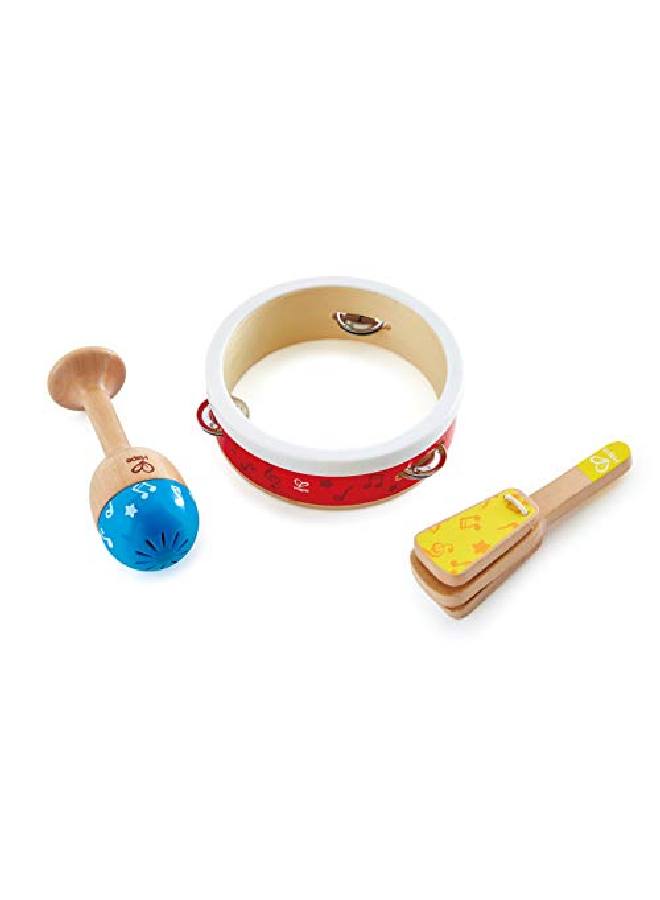 Junior Percussion Set ; 3 Piece Wooden Percussion Instrument Set For Toddlers E0615