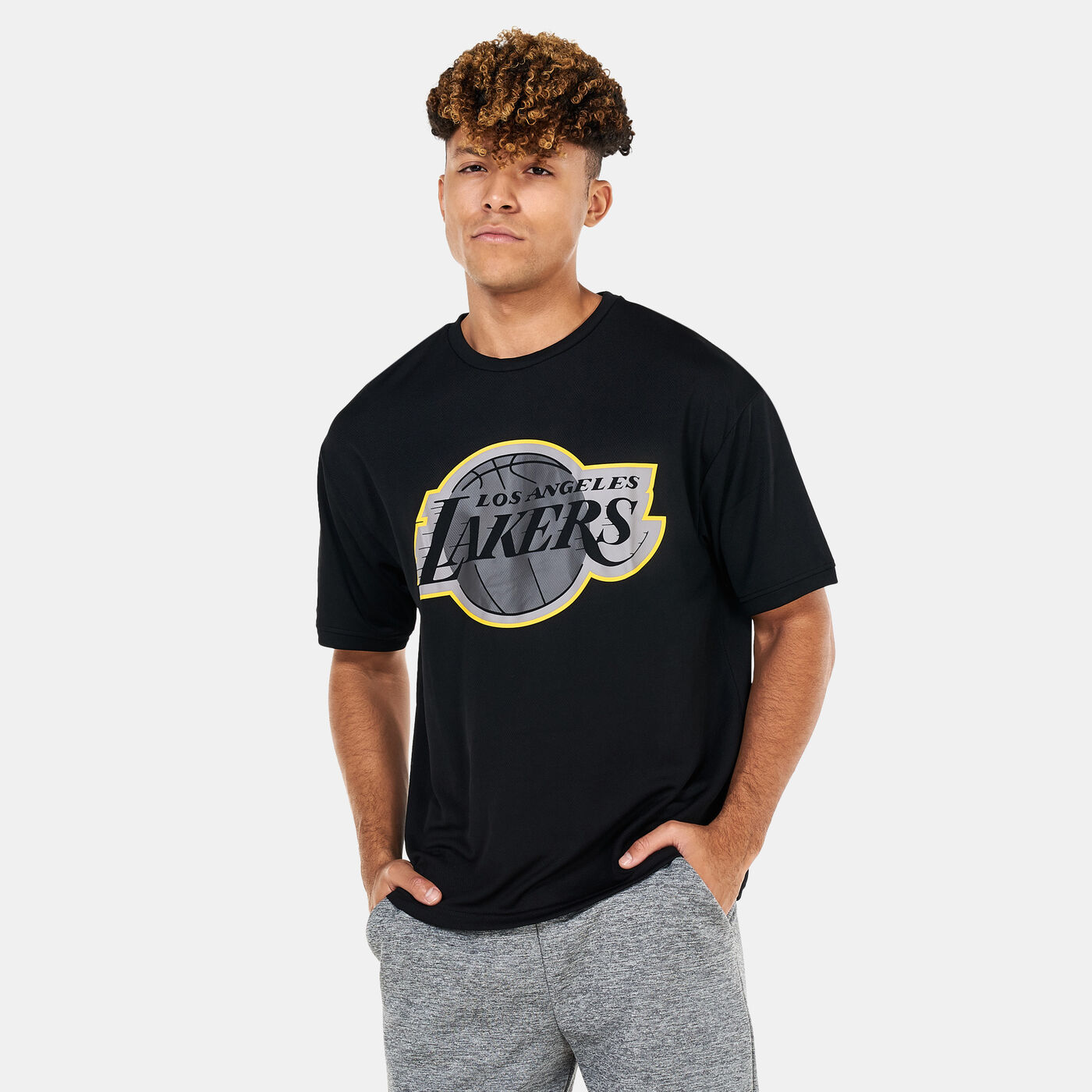 Men's LA Lakers NBA Outline Mesh T-Shirt