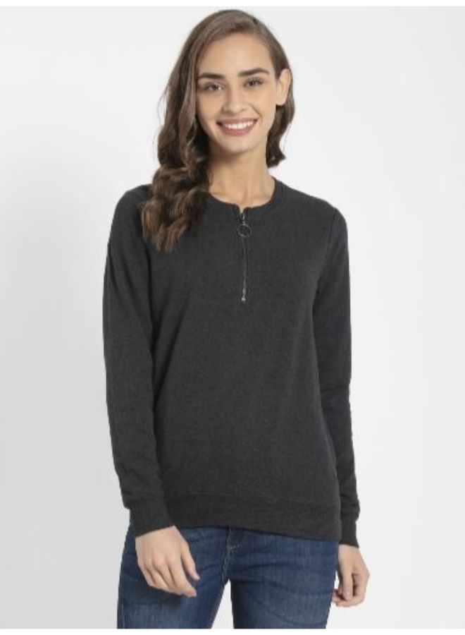 Front Zip Sweatshirt Black