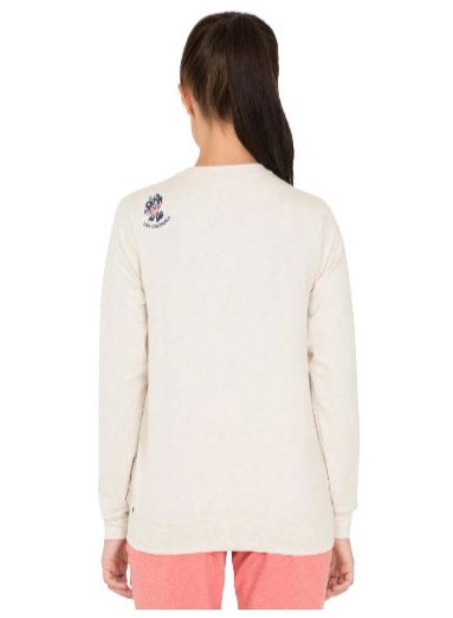 Front Zip Sweatshirt Beige