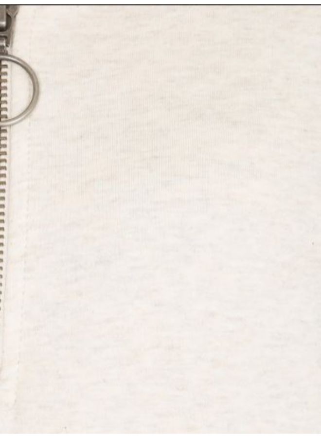 Front Zip Sweatshirt Beige