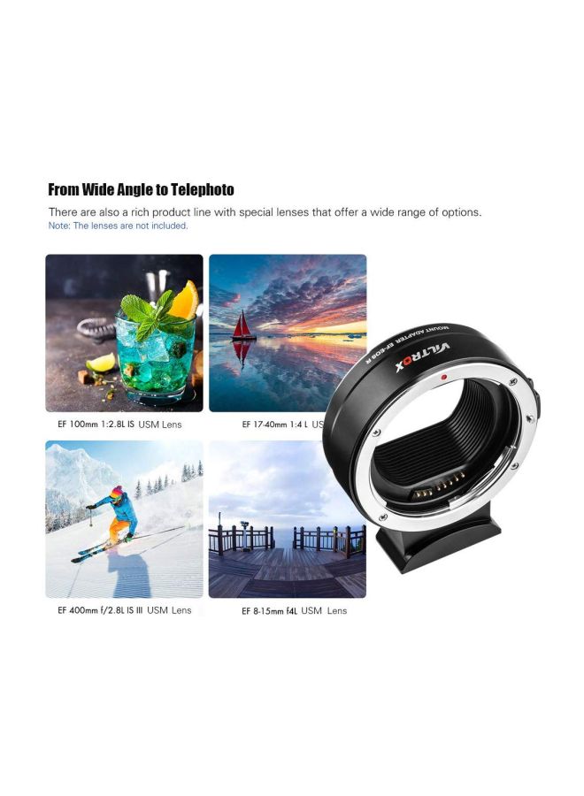 Auto Focus Lens Mount Adapter For Canon EF/EF-S Series Lens Black/Silver