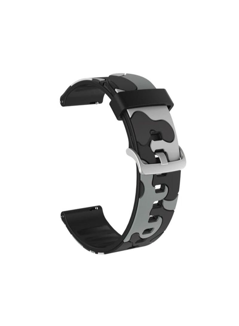 22mm For Samsung Galaxy Watch 3 45mm Camouflage Silicone Replacement Wrist Strap Watchband with Silver Buckle(5)
