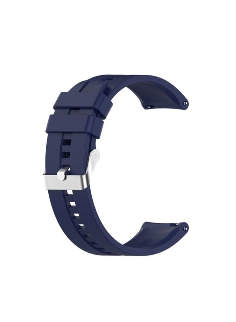 For Xiaomi Watch Color Sport Silicone Replacement Strap Watchband with Silver Steel Buckle(Midnight Blue)