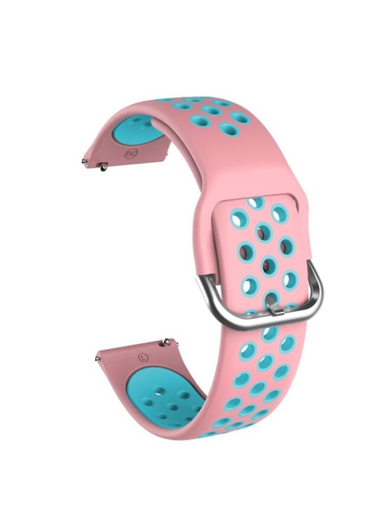 For Samsung Galaxy Watch Active2 44mm Two-color Silicone Replacement Strap Watchband(Light Pink+Mint Green)