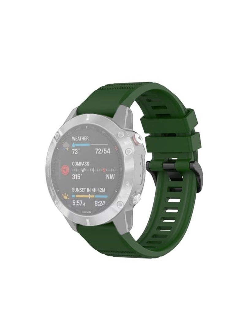 For Garmin Fenix 6 22mm Quick Release Official Texture Wrist Strap Watchband with Plastic Button(Army Green)