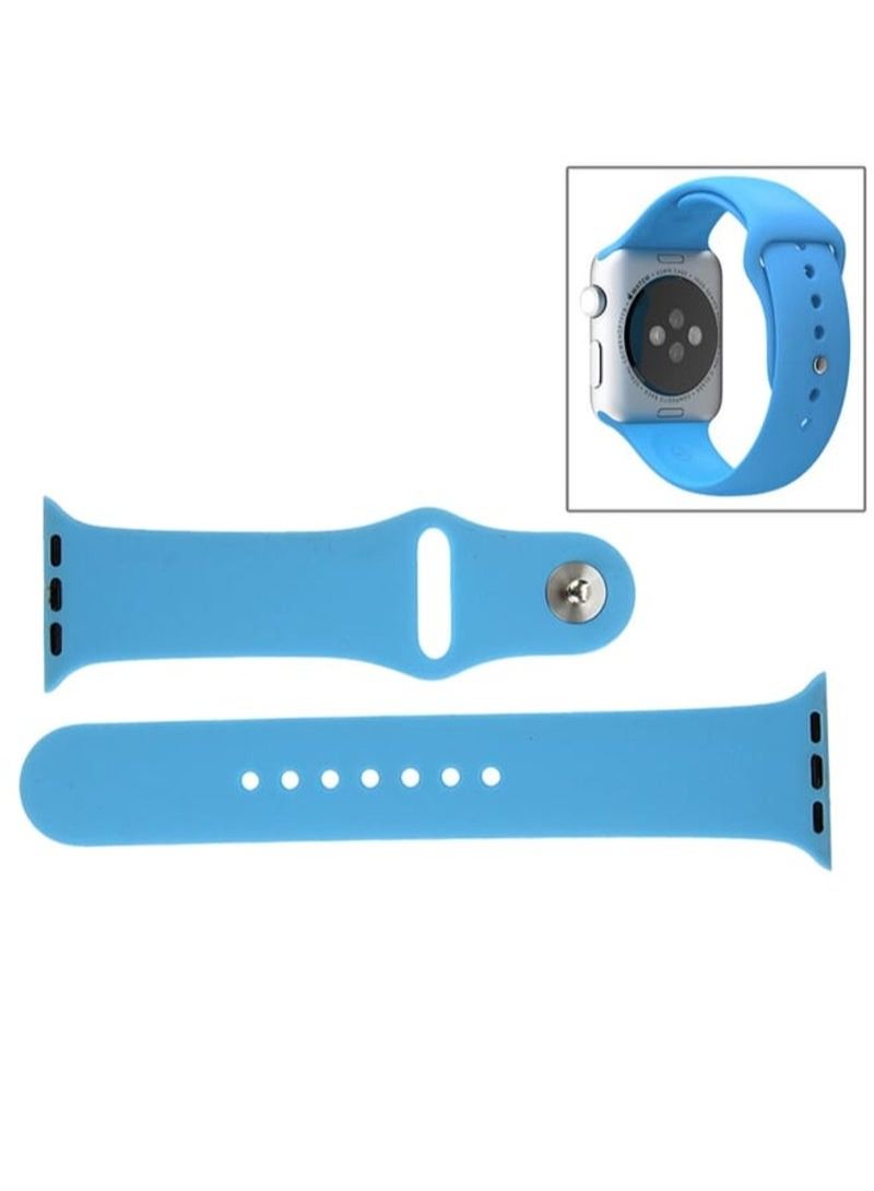 For Apple Watch Sport 38mm High-performance Longer Silicone Sport Watchband with Pin-and-tuck Closure(Blue)