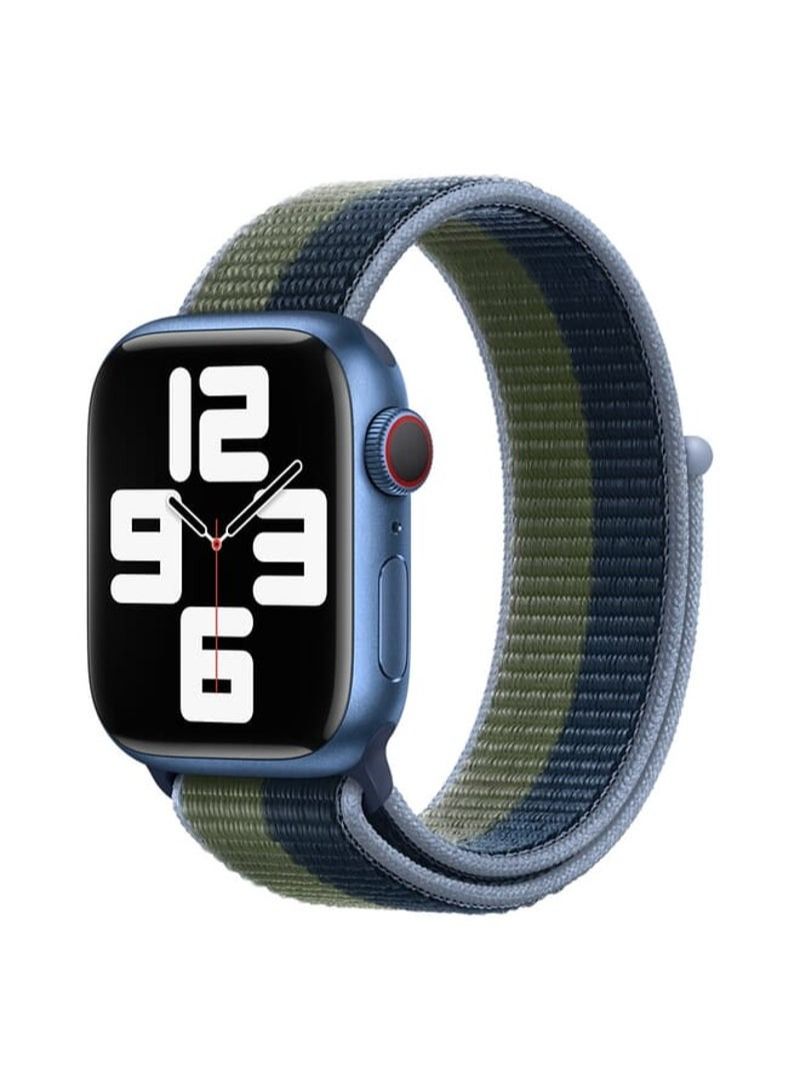 Loop Type Sport Replacement Strap Watchband For Apple Watch Series 7 45mm / 6 & SE & 5 & 4 44mm / 3 & 2 & 1 42mm (Blue Green)