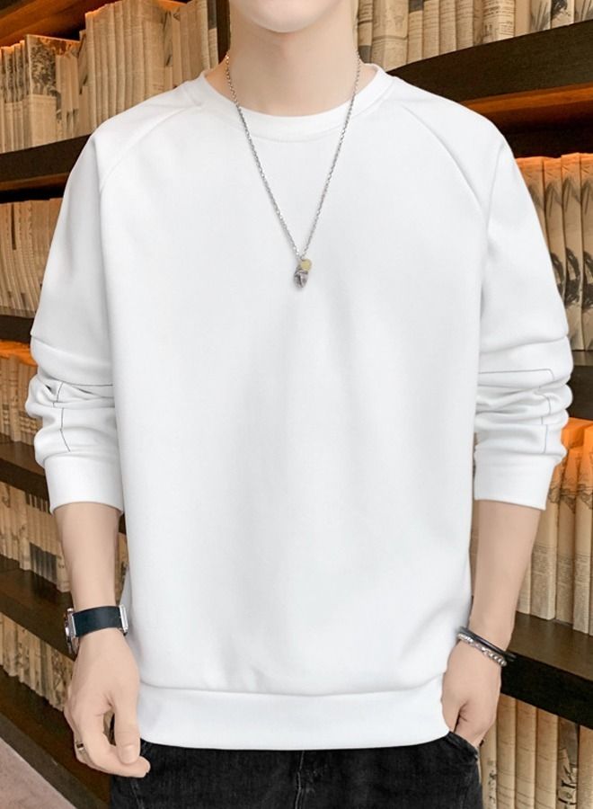Sweater Men's New Youth Trend Casual Velvet Round Neck Long-sleeved T-shirt