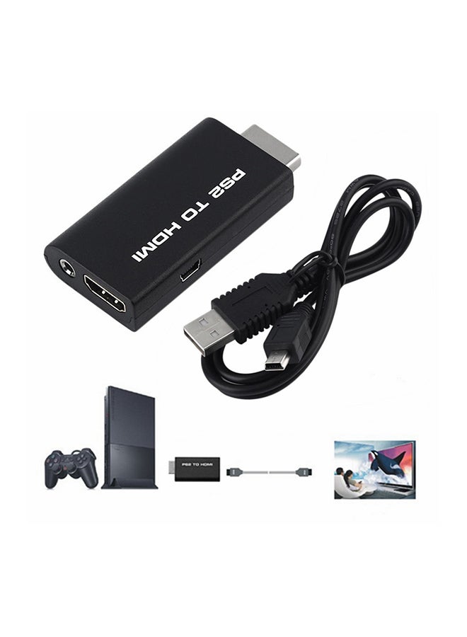 Main unit(PS2 to HDMI)+USB Cable Audio & Video Cables PS2 to HDMI Converter Adapter With 3.5mm Audio Output For HDTV HDMI Hot
