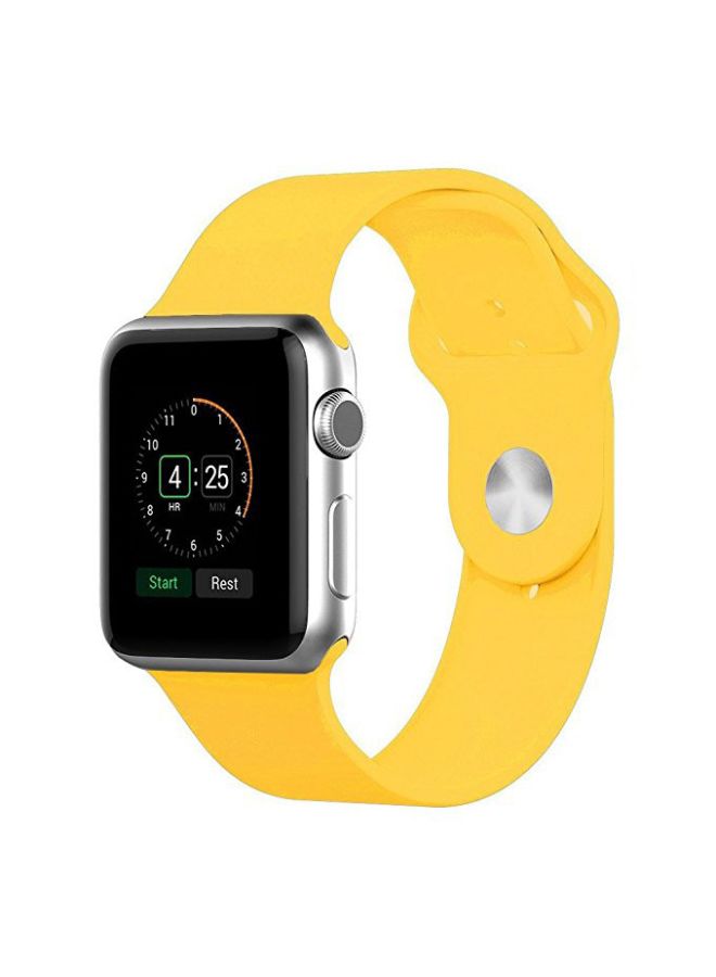 Silicone Replacement Wristband For Apple Watch 38mm Yellow