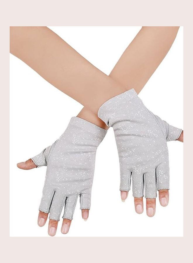 Pair Of Casual Printed Gloves Grey
