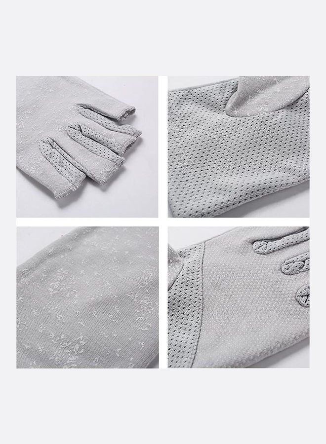 Pair Of Casual Printed Gloves Grey
