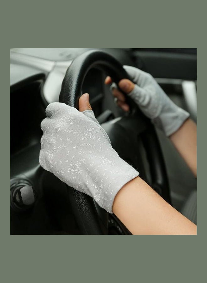 Pair Of Casual Printed Gloves Grey