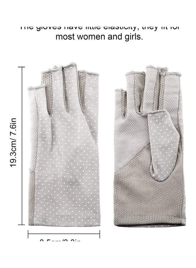 Pair Of Casual Printed Gloves Grey