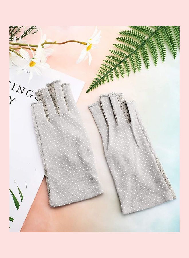 Pair Of Casual Printed Gloves Grey