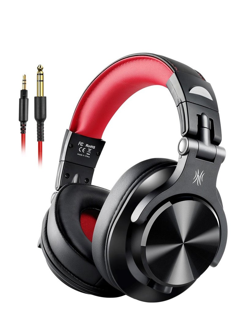 A71 Wired Over-Ear Stereo Sound Headset Black Red