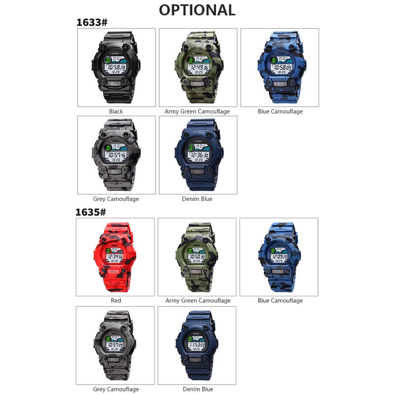 boys Digital Denim Style Silicone Watch J4605DE-S-KM