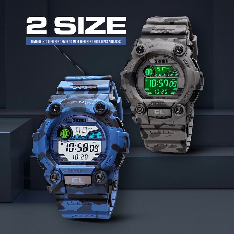 boys Digital Denim Style Silicone Watch J4605DE-S-KM