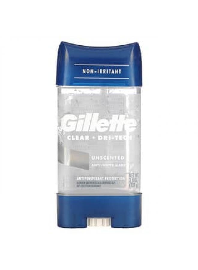 Gillette, Clear + Dri-Tech, Antiperspirant/Deodorant, Unscented, 3.8 oz (107 g)