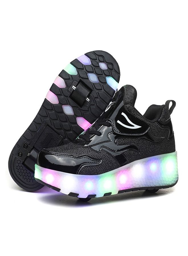 Automatic LED Flashing Lights Up Roller Skate Retractable Technical Skateboarding Shoes for Boys and Girls