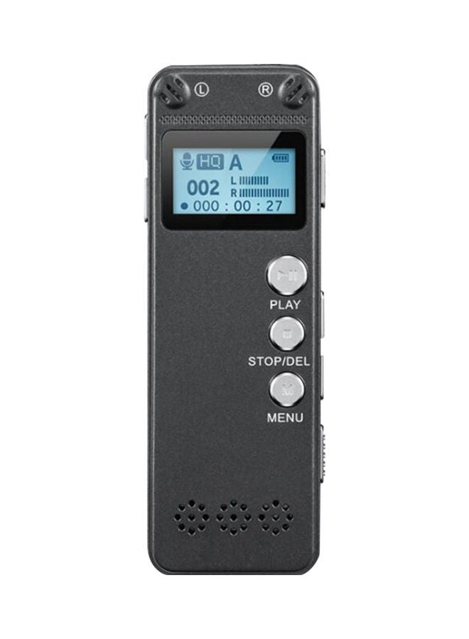8GB Digital Voice Recorder Activated Noise Reduction Timing Recording Function Dual Condenser Microphone with WAV MP3 Player Password OS5271 Black