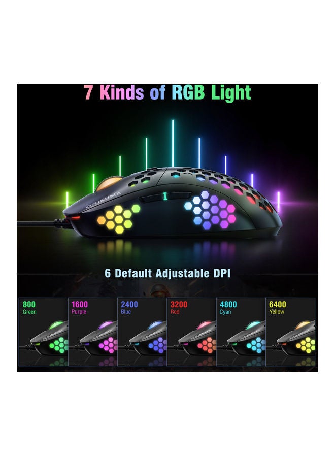 CW903 USB Wired Gaming Mouse Black