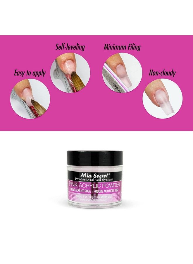 Professional Acrylic Nail System Pink Acrylic Powder 1 Oz