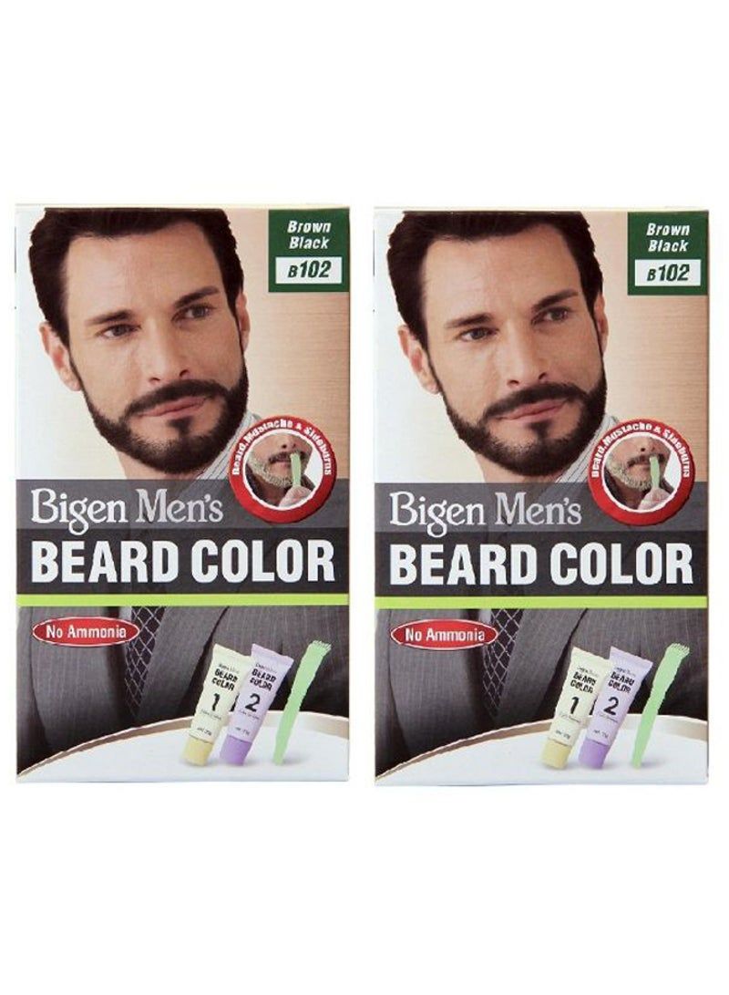 Pack Of 2 Beard Color Set B102 Brown Black 2 x 102g