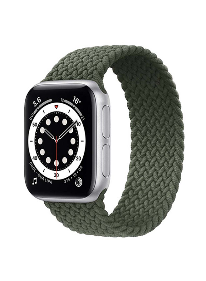 Braided Elastic Replacement Strap For Apple Watch Series 6 Green