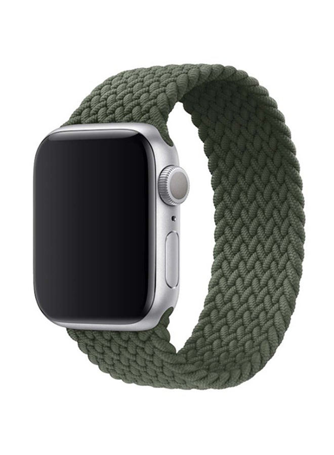 Braided Elastic Replacement Strap For Apple Watch Series 6 Green