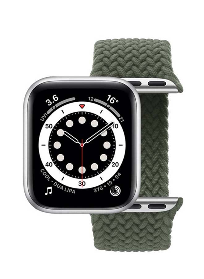 Braided Elastic Replacement Strap For Apple Watch Series 6 Green