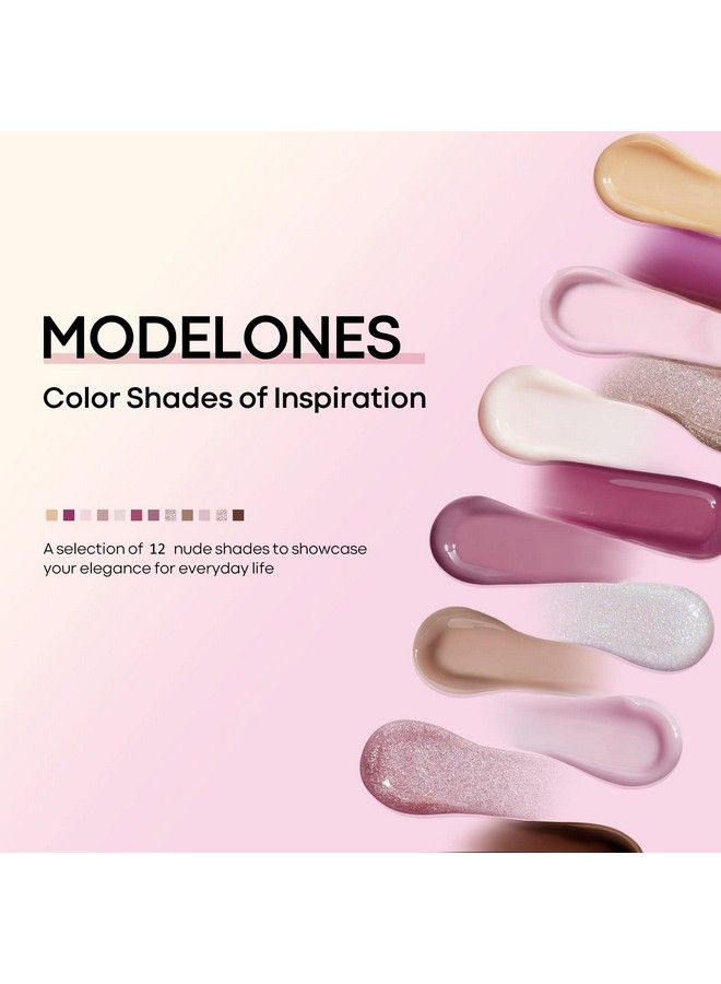 Poly Extension Gel Kit For Nail 12 Colors Pink Nude Tones Poly Nail Gel Set Builder Nail Extension Gel Glitter Fall Winter Gentle Colors French Manicure Diy Design Nail Art